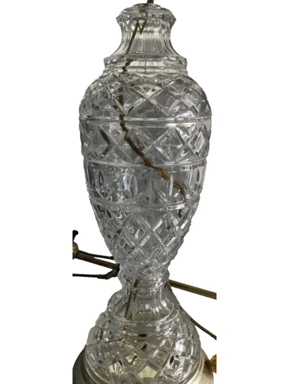 Vintage 3 piece Crystal Lamp Hand Cut Tiffany Style Create your own Base